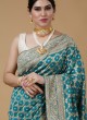 Rama Blue Designer Banarasi Silk Saree